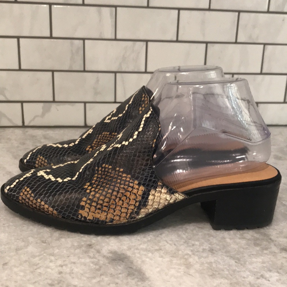 Crown Vintage Mule Womens 8 Snake Skin Rydella Slip On Heels Boho Classic Luxury - Picture 4 of 10